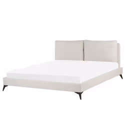 Bed Chenille MELLE 180 x 200 cm (EU Super King) Light Beige