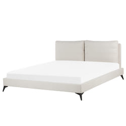 Bed Chenille MELLE 180 x 200 cm (EU Super King) Light Beige