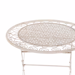 Bistro Table TRIESTE 70 cm 70 cm Metal Light Beige