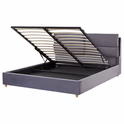 Ottoman Bed Velvet BATILLY 160 x 200 cm (EU King Size) Grey