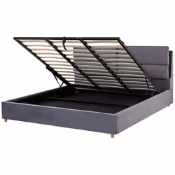 Ottoman Bed Velvet BATILLY 180 x 200 cm (EU Super King) Grey