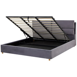 Ottoman Bed Velvet BATILLY 180 x 200 cm (EU Super King) Grey