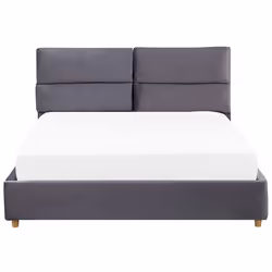 Ottoman Bed Velvet BATILLY 180 x 200 cm (EU Super King) Grey - Additional view 4
