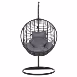 Hanging Chair with Stand ASPIO PE Rattan Black