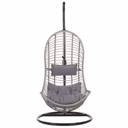Hanging Chair with Stand PINETO PE Rattan Grey