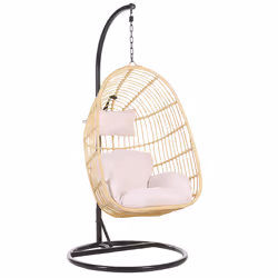 Hanging Chair with Stand CASOLI PE Rattan Natural