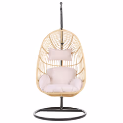 Hanging Chair with Stand CASOLI PE Rattan Natural