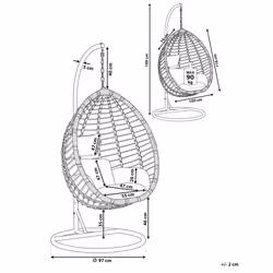 Hanging Chair with Stand TOLLO PE Rattan Black