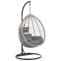 Hanging Chair with Stand TOLLO PE Rattan Grey