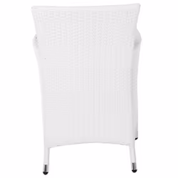 Set of 2 Garden Chairs with Cushions ITALY PE Rattan White