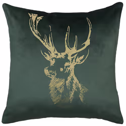 Set of 2 Decorative Cushions BLITZEN Velvet 45 x 45 cm Dark Green Christmas Pattern