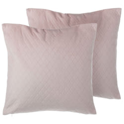 Set of 2 Decorative Cushions PASQUE Velvet 45 x 45 cm Pink Solid