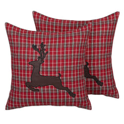 Set of 2 Cushions Reindeer Motif 45 x 45 cm Red COMET