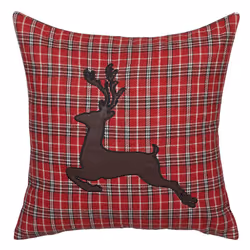 Set of 2 Cushions Reindeer Motif 45 x 45 cm Red COMET