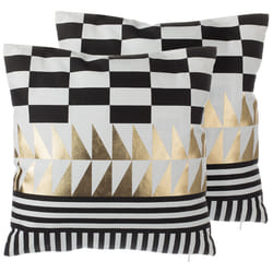 Set of 2 Decorative Cushions DALIA Cotton 45 x 45 cm Black Geometric Pattern
