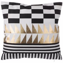 Set of 2 Decorative Cushions DALIA Cotton 45 x 45 cm Black Geometric Pattern