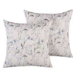Set of 2 Cushions Floral Pattern 45 x 45 cm Beige ARBOR