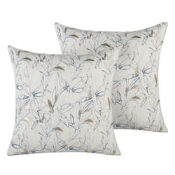Set of 2 Cushions Floral Pattern 45 x 45 cm Beige ARBOR