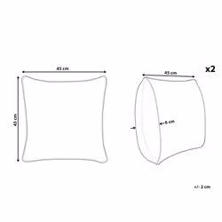 Set of 2 Cushions Floral Pattern 45 x 45 cm Beige ARBOR - Additional view 5