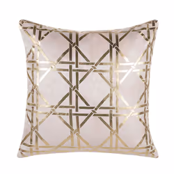 Set of 2 Cushions Geometric Pattern 45 x 45 cm Pink with Gold CASSIA
