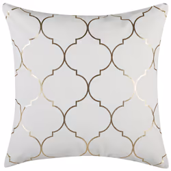 Set of 2 Decorative Cushions ALYSSUM Cotton 45 x 45 cm White Trellis Pattern