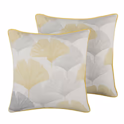 Set of 2 Cushions Leaf Pattern 45 x 45 cm Multicolour CANDYTUFT