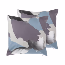Set of 2 Decorative Cushions IXIA Cotton 45 x 45 cm Violet Abstract Pattern
