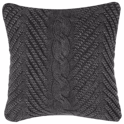 Set of 2 Decorative Cushions KONNI Cotton 45 x 45 cm Grey Chevron Pattern