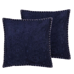 Set of 2 Cushions Vintage Pattern 45 x 45 cm Blue MELUR
