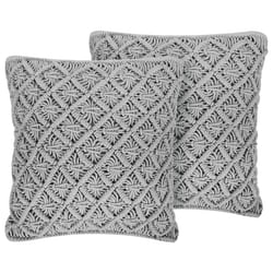 Set of 2 Cushions KIZKALESI Cotton 45 x 40 cm Grey Geometric Pattern