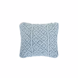 Set of 2 Cotton Macrame Cushions 45 x 40 cm Blue GOREME