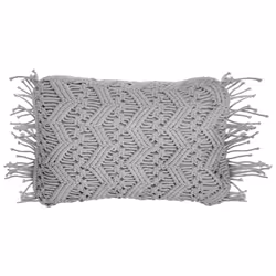 Set of 2 Decorative Cushions KIRIKKALE Cotton 30 x 45 cm Grey Geometric Pattern