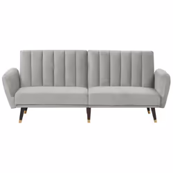 Sofa Bed VIMMERBY Velvet Light Grey 3 Seater