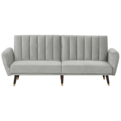 Sofa Bed VIMMERBY Velvet Light Grey 3 Seater