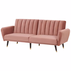 Sofa Bed VIMMERBY Velvet Pink 3 Seater