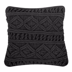 Set of 2 Cushions MacramÃ© Black MUDANYA 45 x 45 cm