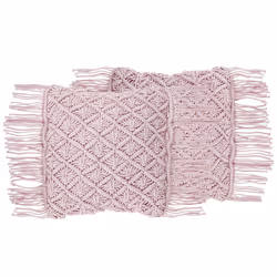 Set of 2 Decorative Cushions YANIKLAR Cotton 40 x 40 cm Pink Geometric Pattern