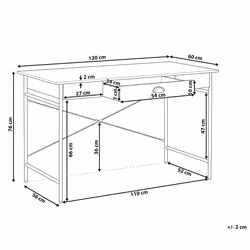 Home Office Desk CASCO Taupe 120 cm 60 cm with Storage