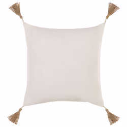 Set of 2 Decorative Cushions AZALEA 45 x 45 cm Light Beige Solid