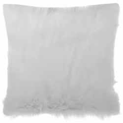 Set of 2 Decorative Cushions DAISY Faux Fur 45 x 45 cm Light Beige Solid