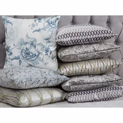 Set of 2 Cushions Cracked Pattern 45 x 45 cm Grey WISTERIA