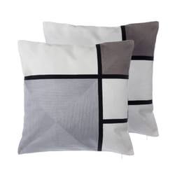 Set of 2 Cotton Cushions Geometric Pattern 45 x 45 cm Grey WEDELIA