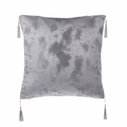 Set of 2 Cushions Geometric Pattern with Tassels 45 x 45 cm Silver CAMELLIA