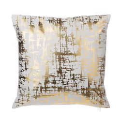 Set of 2 Cotton Cushions Crackle Pattern 45 x 45 cm Gold GARDENIA