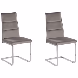 Set of 2 Dining Chairs ROCKFORD Velvet Grey