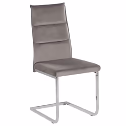 Set of 2 Dining Chairs ROCKFORD Velvet Grey