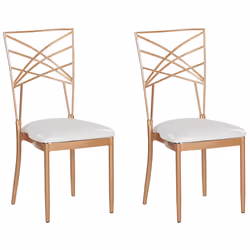 Set of 2 Dining Chairs GIRARD Metal Rose Gold