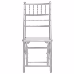 Set of 4 Dining Chairs Folding MACHIAS Beechwood Silver
