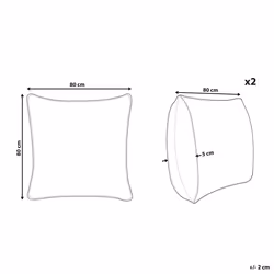 Set of 2 Pillows ERRIGAL Low Microfibre 80 x 80 cm White