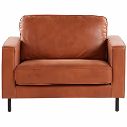Armchair SAVALEN Faux Leather Golden Brown